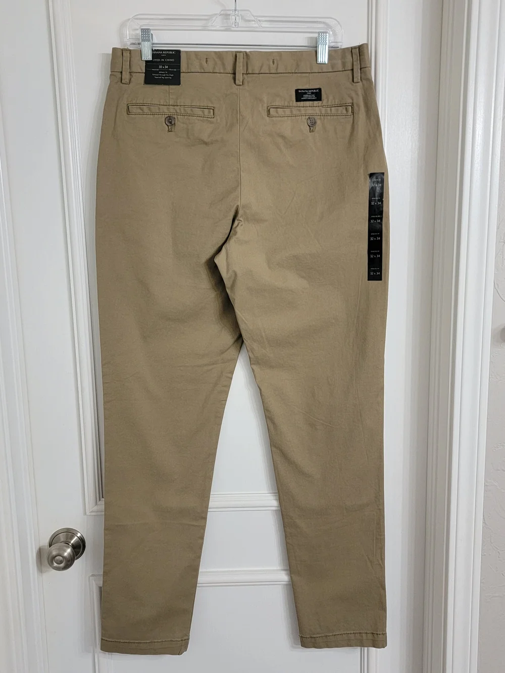 Banana Republic Athletic Fit Lived-In Chino Pants Mens 32x34 Acorn 400028 Khaki